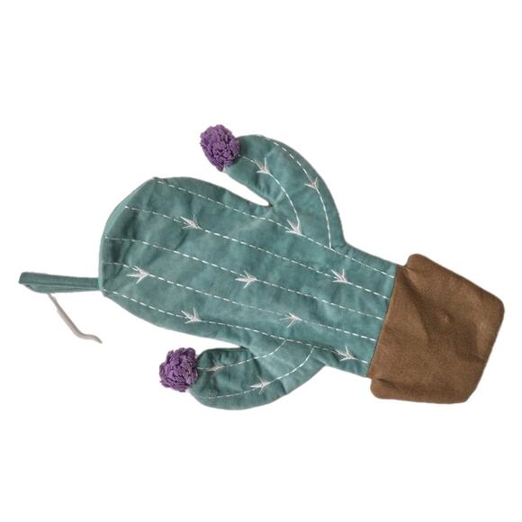 Lucky Star Green Velour Cactus Stocking Felt Lined 19" Long - Picture 2 of 6